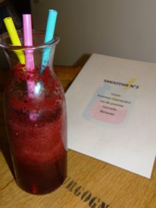 glass of winter blackcurrant smoothie