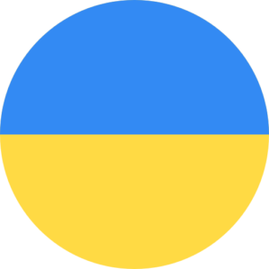 round flag representing a blackcurrant country association in the IBA : Ukraine