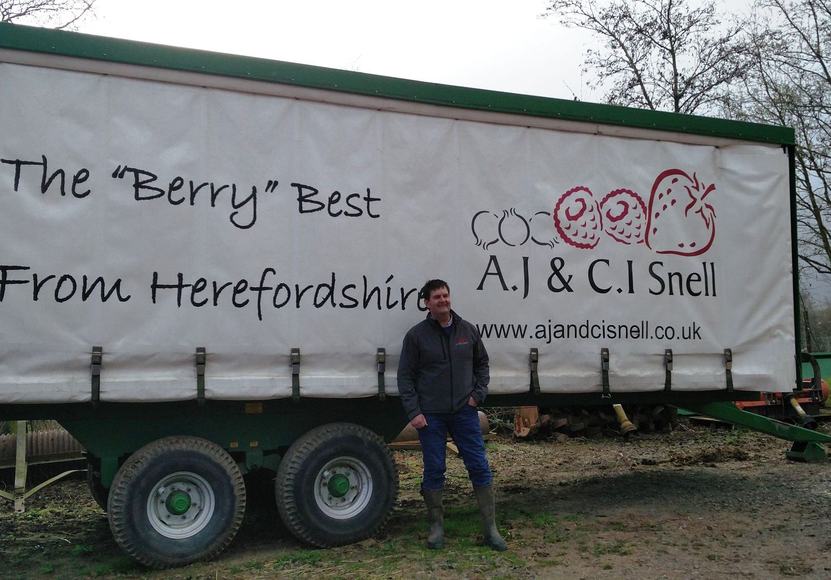 Anthony Snell in front of his trailor