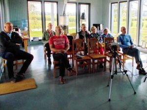 partcipants sitting and listening to the participants of the Open Farm Day