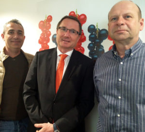 Florent Baillard (Secretary IBA), Franz Ennser (CEO Austria Juice) and Piotr Baryla (Vice-President IBA) at the Agrana headquarters in Vienna, Austria