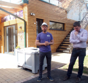 aronia-bauer Christoph Reinhart in front of his farm shop