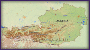 physical map of Austria